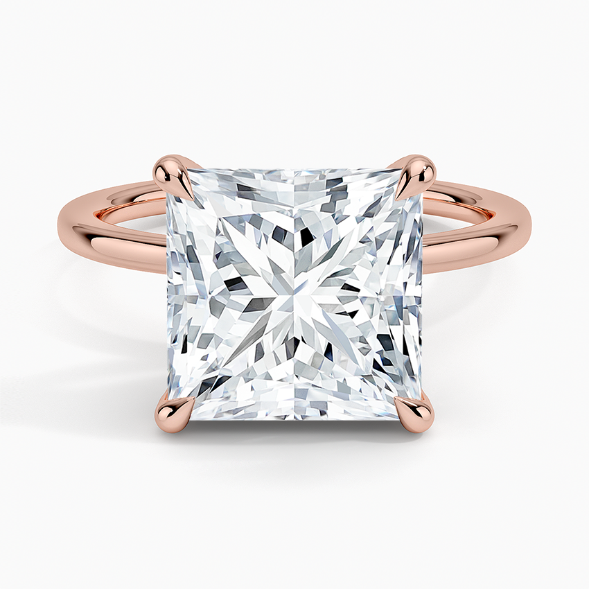 1.60 Carat Princess Halo Design Solitaire Lab Diamond Ring 18K - Florina