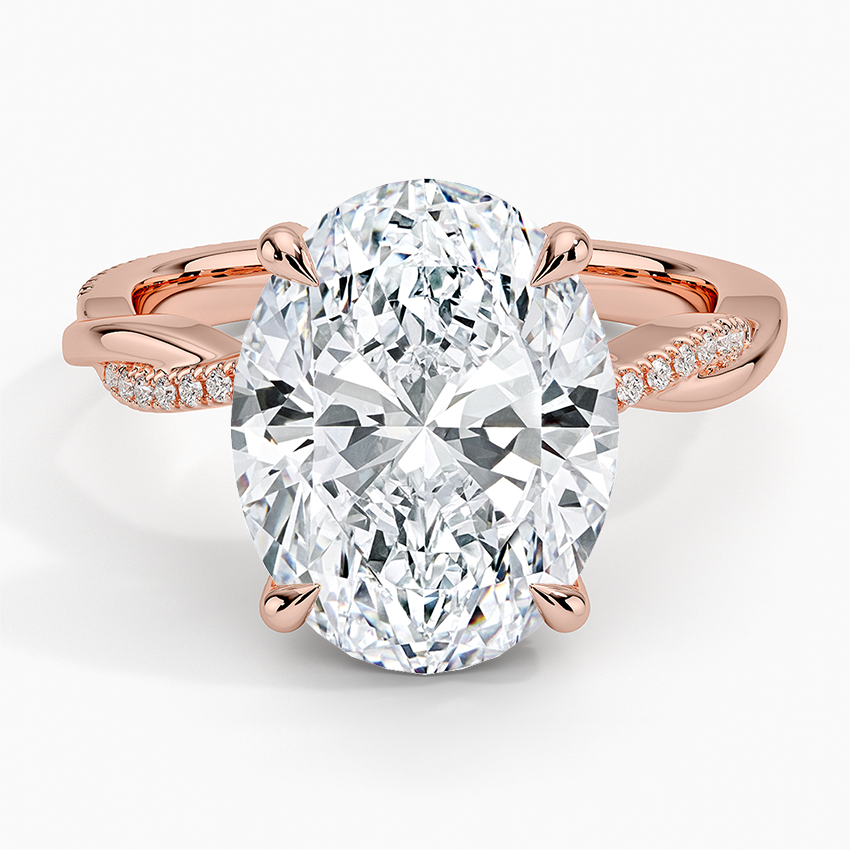 5.25 Karat Oval Kesim Hidden Halo Tasarım Tektaş Laboratuvar Pırlanta Yüzük 18K - Talora