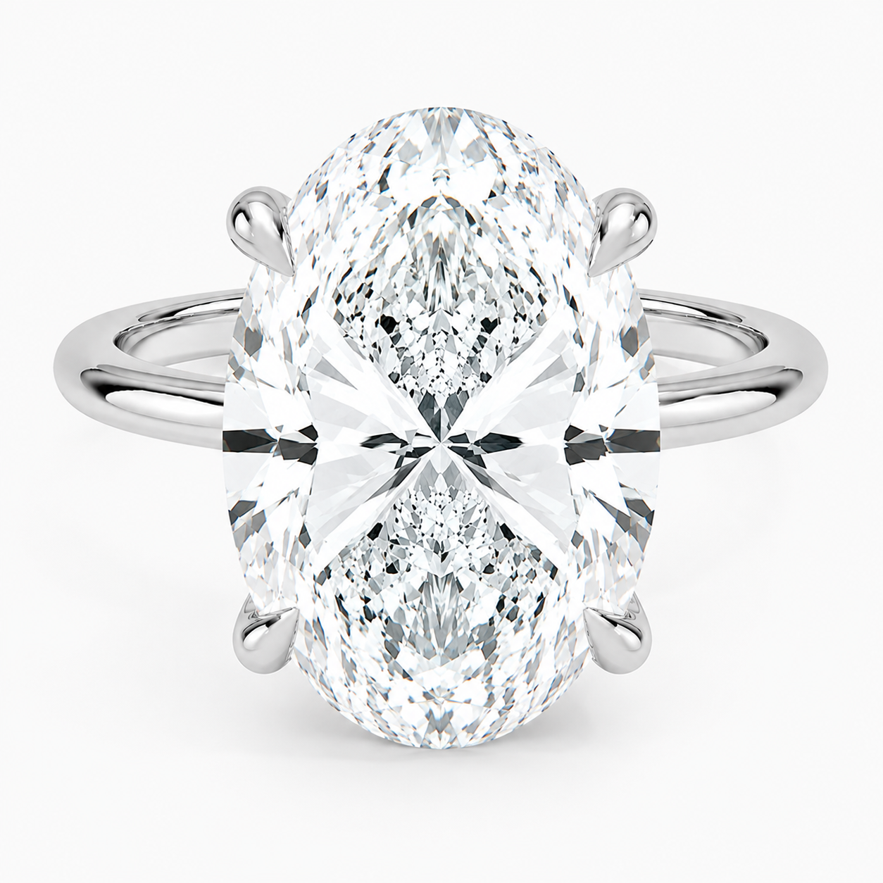 7.00 Karat D-VS Oval Tektaş Laboratuvar Pırlanta Yüzük - Bold Diamonds