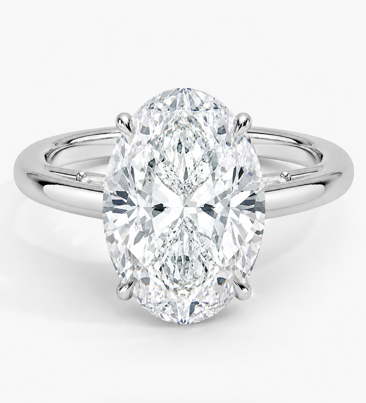 4.30 Karat Oval Kesim Hidden Halo Tasarım Tektaş Laboratuvar Pırlanta Yüzük - Salzburg - Bold Diamonds