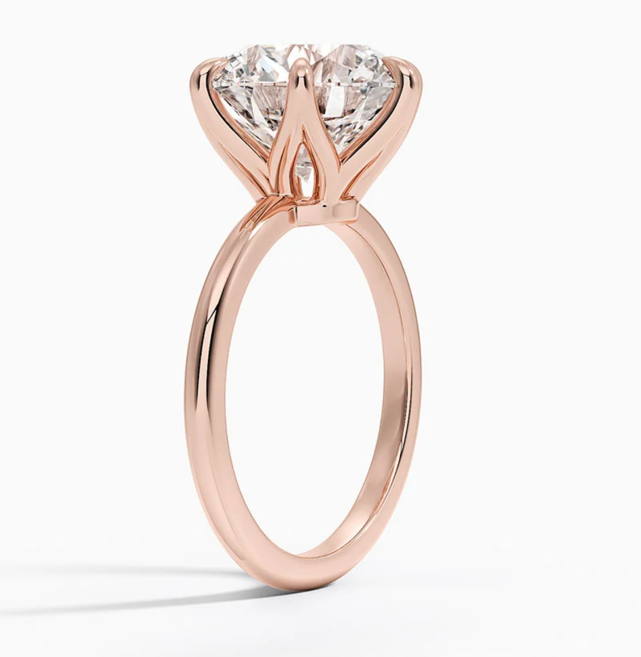 Altı Tırnak 7.00 Karat Yuvarlak Kesim D-VS Tektaş Laboratuvar Pırlanta Yüzük - Bold Diamonds