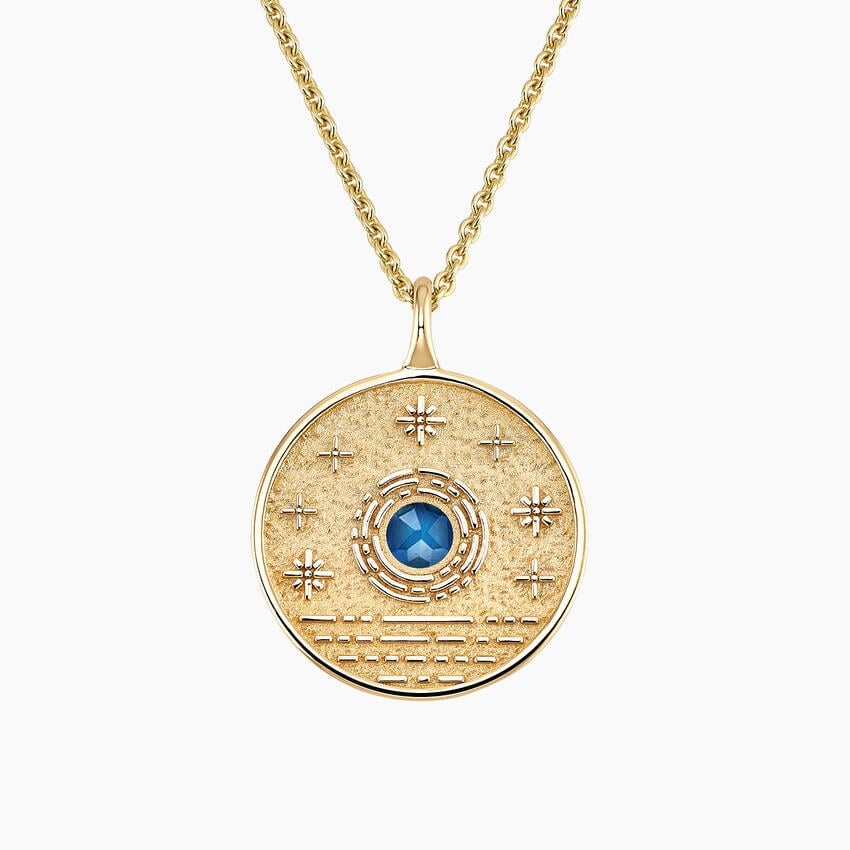 Güneş Model 1.00 karat London Blue Topaz Kolye 18K - Bold Diamonds
