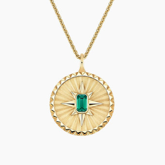 Yıldız 1.00 Karat Emerald Kesim Zümrüt Kolye