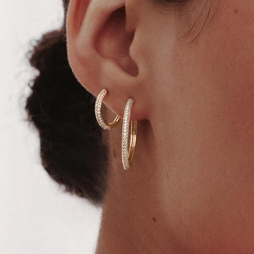 Ciel Model İnce 1.00 Karat Laboratuvar Pırlanta Küpe 18K - Bold Diamonds