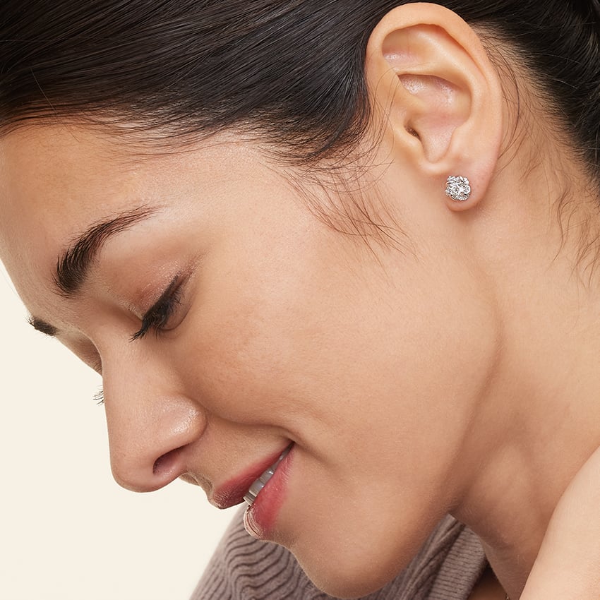 Destina Model 1.00 Karat Laboratuvar Pırlanta Küpe 18K - Bold Diamonds