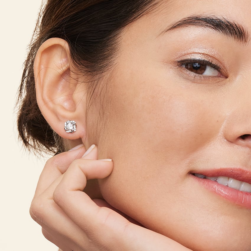 Destina Model 1.00 Karat Laboratuvar Pırlanta Küpe 18K - Bold Diamonds