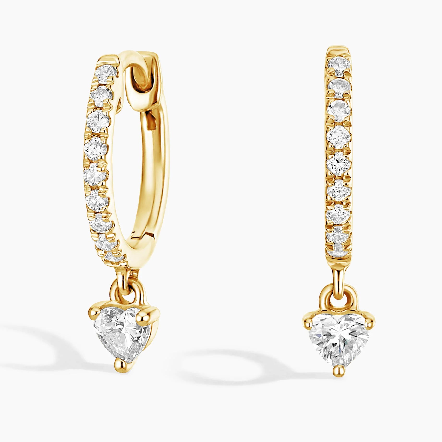 Kalp Kesim 1.00 Karat Laboratuvar Pırlanta Küpe 18K - Bold Diamonds