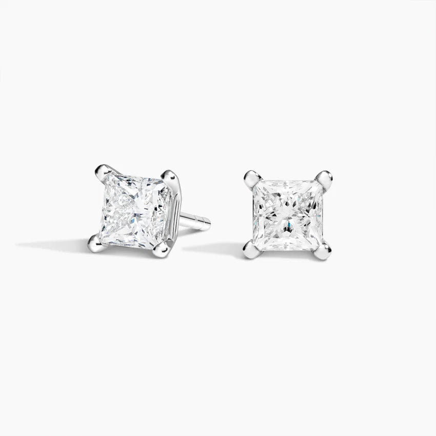Prenses Kesim 2.00 Karat Laboratuvar Pırlanta Küpe 18K - Bold Diamonds