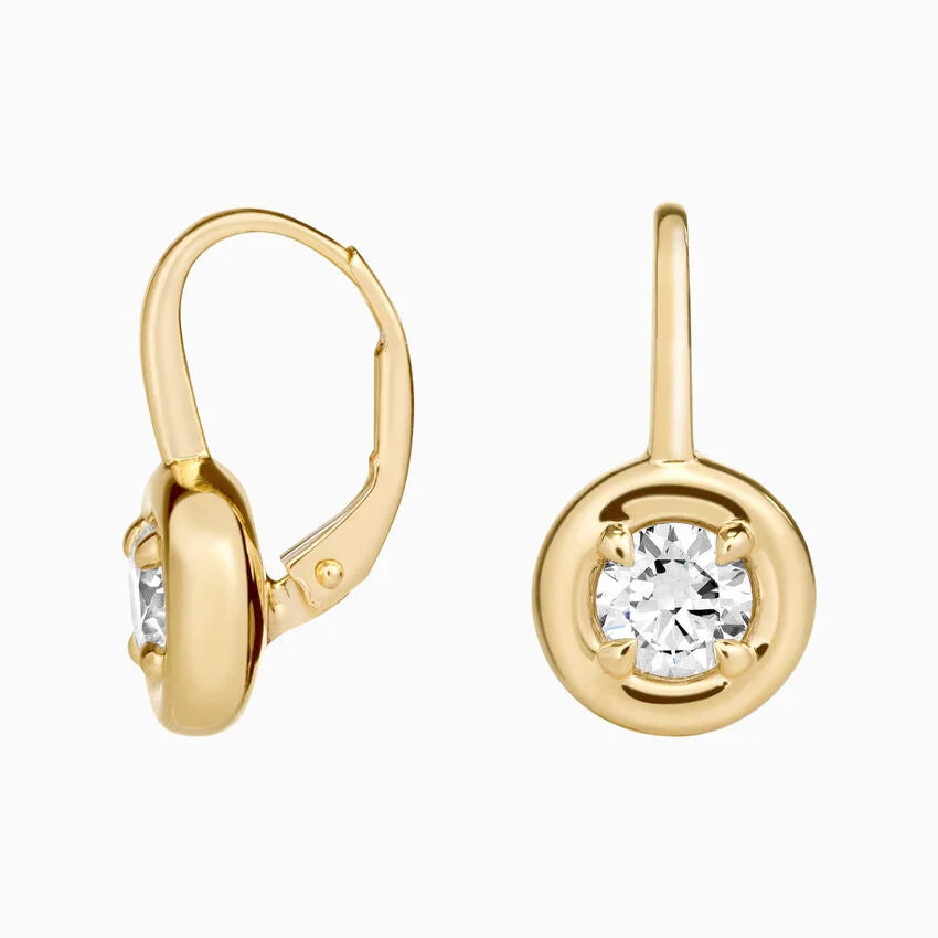 Yuvarlak Kesim Cosmos Işıltısı Tasarım 1.00 Karat Laboratuvar Pırlanta Küpe 18K - Bold Diamonds