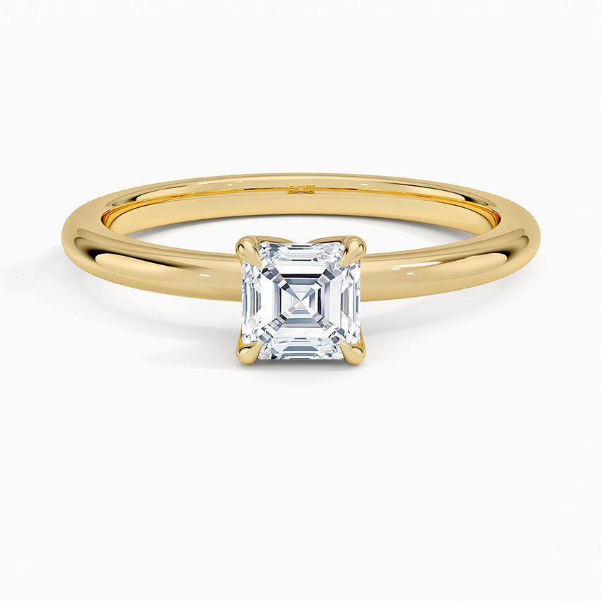 0.50 Karat F-VS Asscher Tektaş Laboratuvar Pırlanta Yüzük 18K - Bold Diamonds