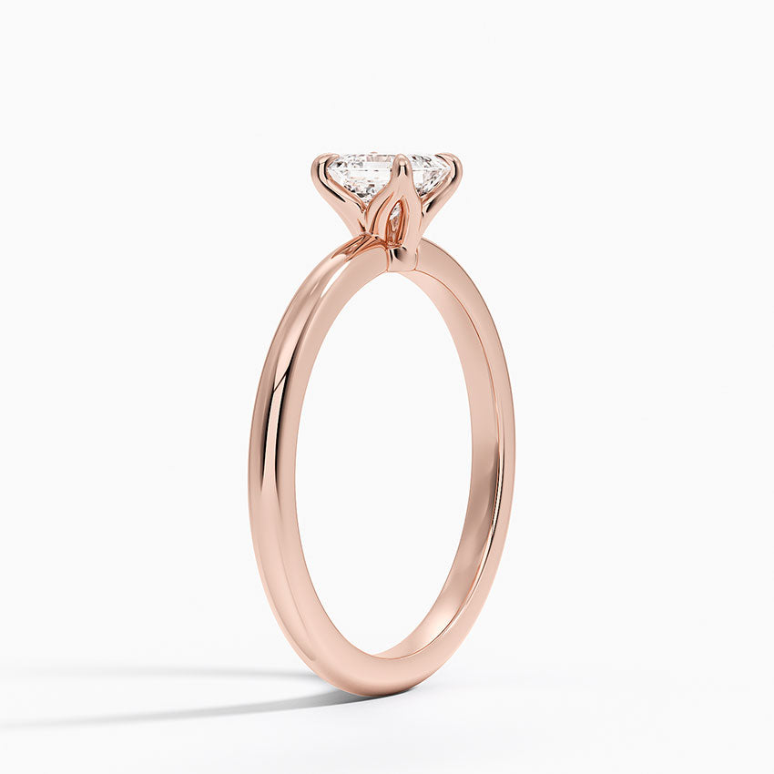 0.50 Karat F-VS Asscher Tektaş Laboratuvar Pırlanta Yüzük 18K - Bold Diamonds