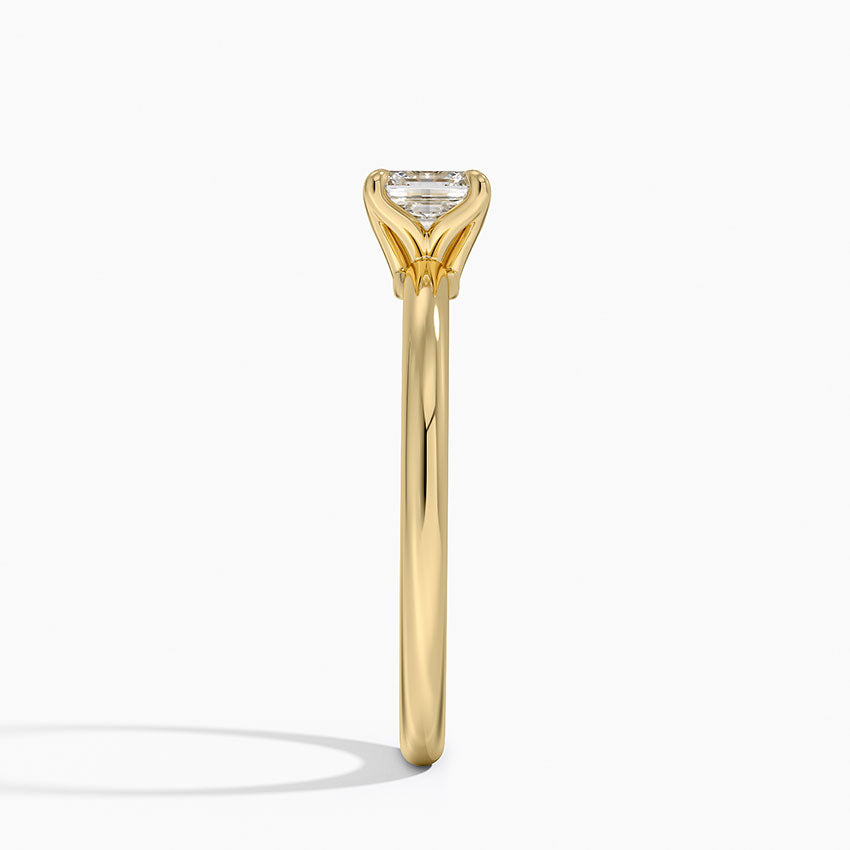 0.50 Karat F-VS Asscher Tektaş Laboratuvar Pırlanta Yüzük 18K - Bold Diamonds