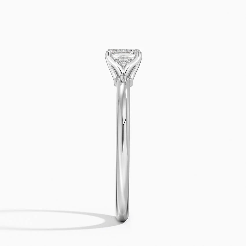 0.50 Karat F-VS Asscher Tektaş Laboratuvar Pırlanta Yüzük 18K - Bold Diamonds