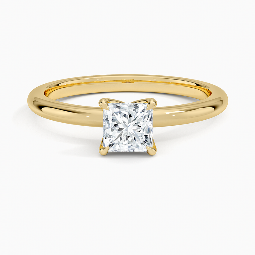 0.50 Karat F-VS Prenses Tektaş Laboratuvar Pırlanta Yüzük 18K - Bold Diamonds