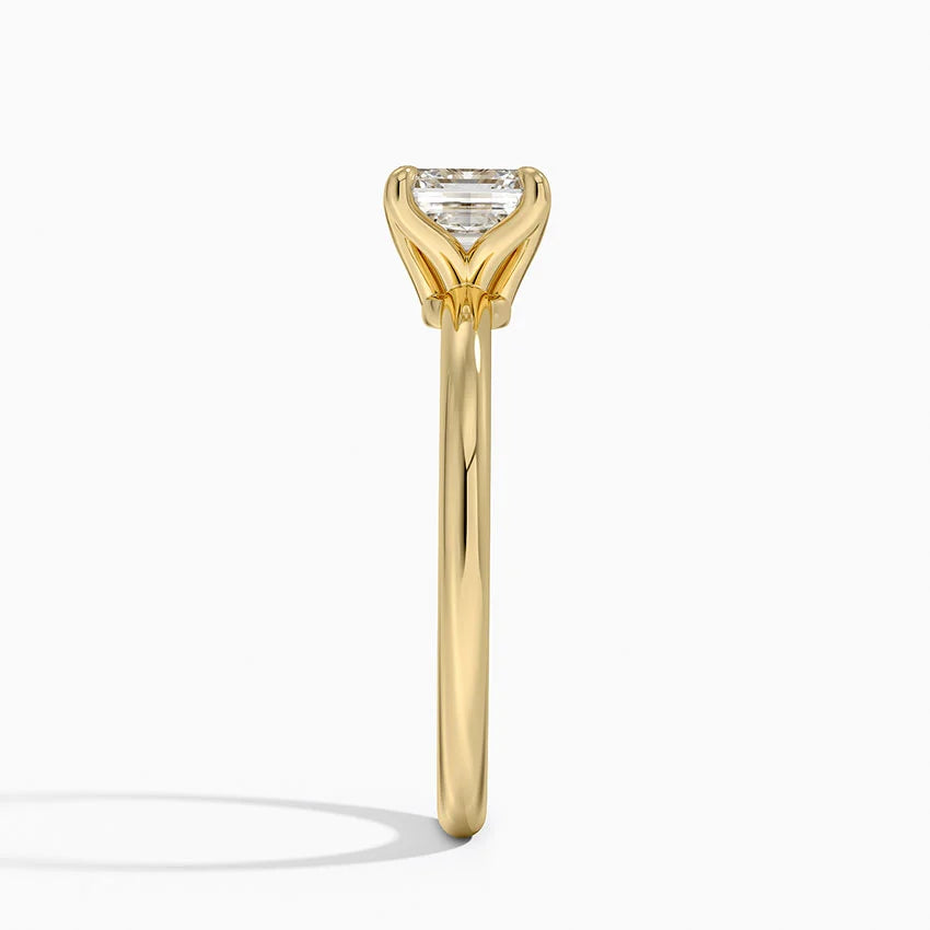 1.00 Karat F-VS Asscher Tektaş Laboratuvar Pırlanta Yüzük 18K - Bold Diamonds