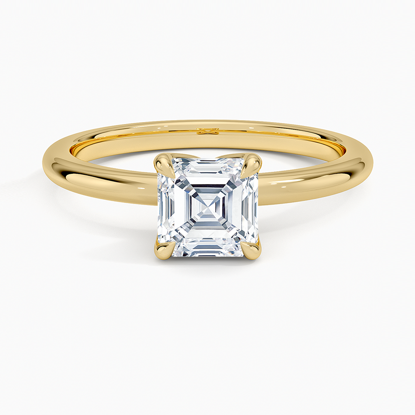 1.00 Karat F-VS Asscher Tektaş Laboratuvar Pırlanta Yüzük 18K - Bold Diamonds