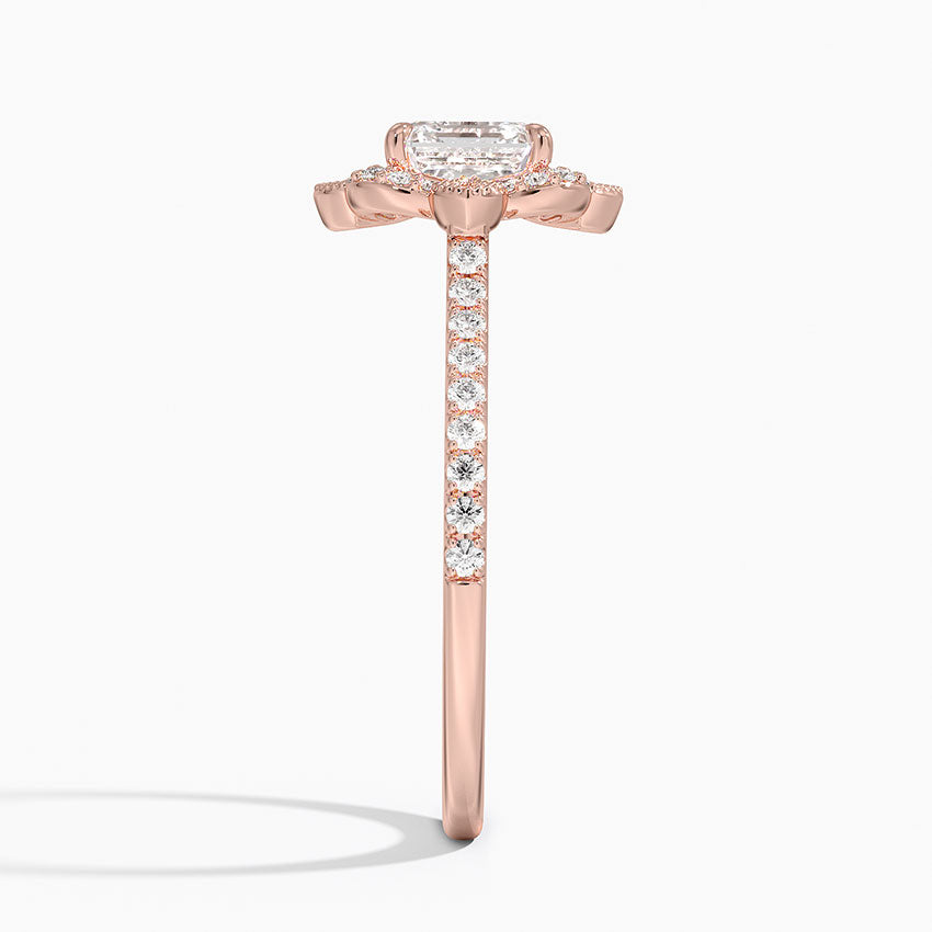 1,20 Karat Asscher Halo Tasarım Tektaş Laboratuvar Pırlanta Yüzük 18K -Coronna - Bold Diamonds