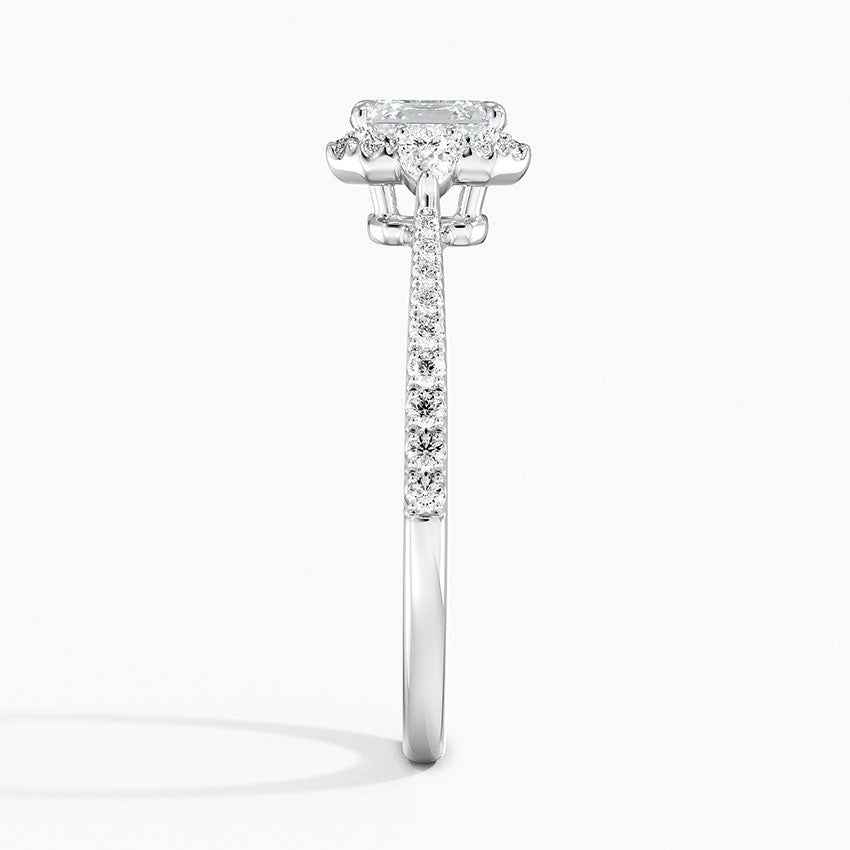 1.20 Karat Asscher Halo Tasarım Tektaş Laboratuvar Pırlanta Yüzük 18K -Vittora - Bold Diamonds
