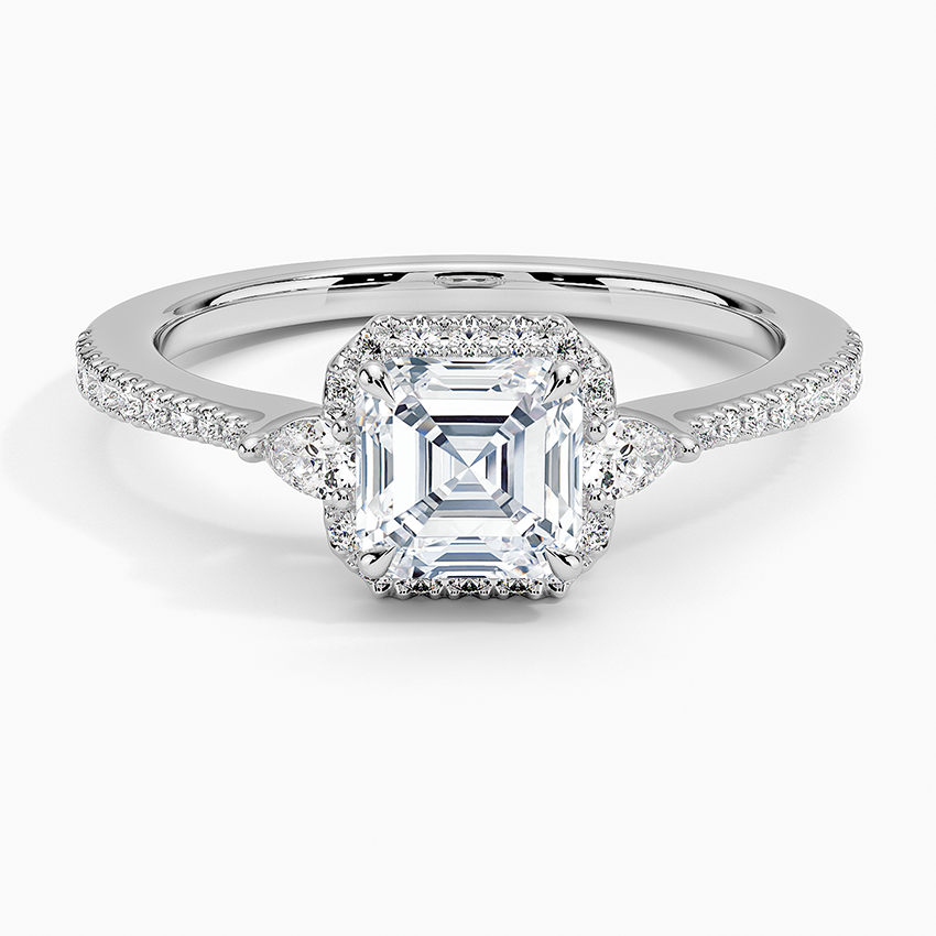 1.20 Karat Asscher Halo Tasarım Tektaş Laboratuvar Pırlanta Yüzük 18K -Vittora - Bold Diamonds