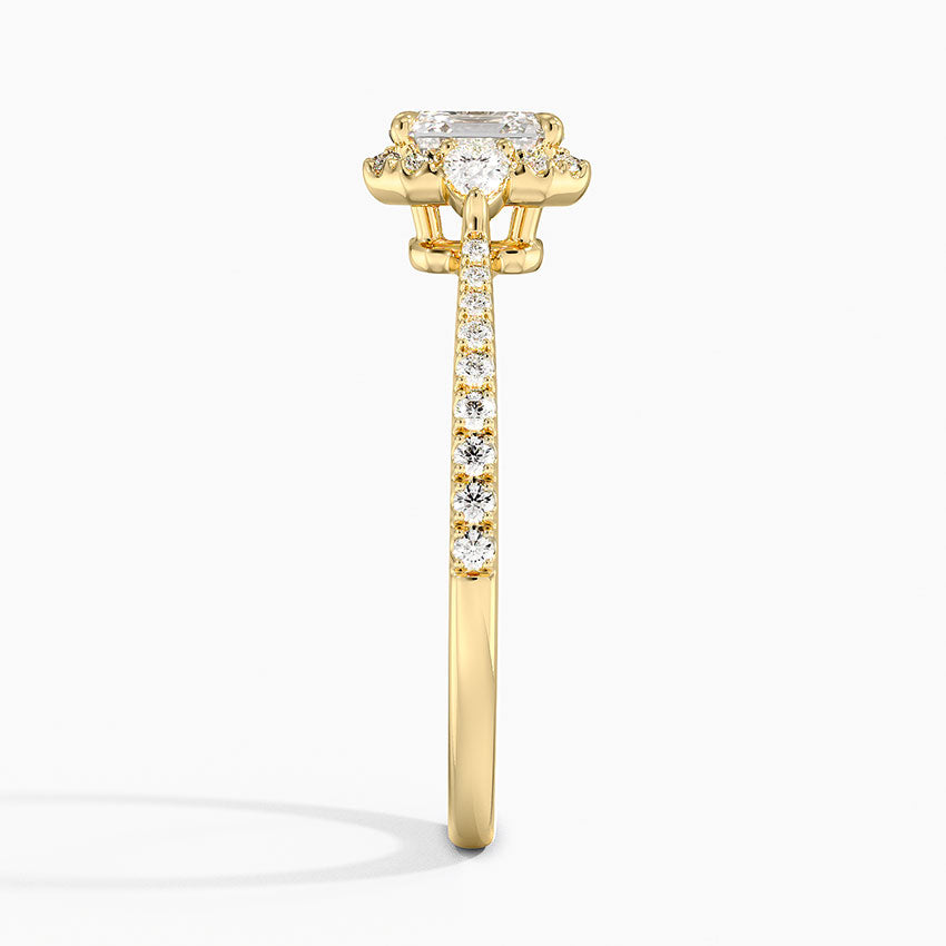 1.20 Karat Asscher Halo Tasarım Tektaş Laboratuvar Pırlanta Yüzük 18K -Vittora - Bold Diamonds