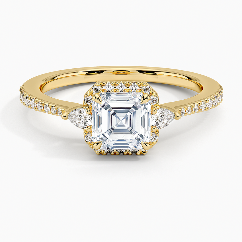 1.20 Karat Asscher Halo Tasarım Tektaş Laboratuvar Pırlanta Yüzük 18K -Vittora - Bold Diamonds