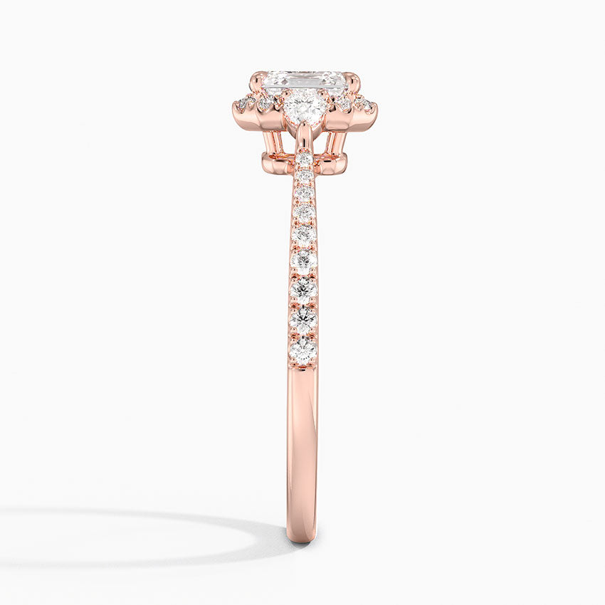 1.20 Karat Asscher Halo Tasarım Tektaş Laboratuvar Pırlanta Yüzük 18K -Vittora - Bold Diamonds