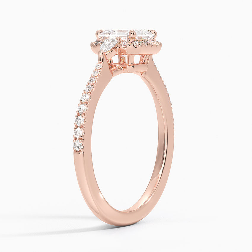 1.20 Karat Asscher Halo Tasarım Tektaş Laboratuvar Pırlanta Yüzük 18K -Vittora - Bold Diamonds