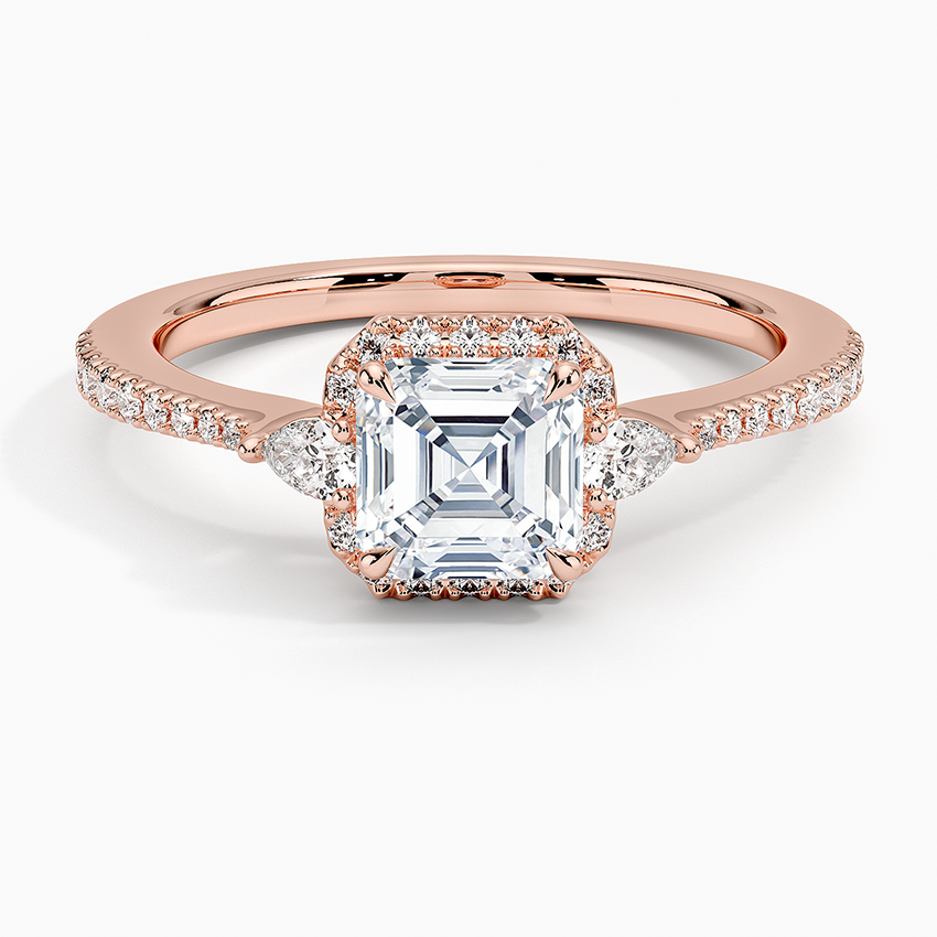 1.20 Karat Asscher Halo Tasarım Tektaş Laboratuvar Pırlanta Yüzük 18K -Vittora - Bold Diamonds