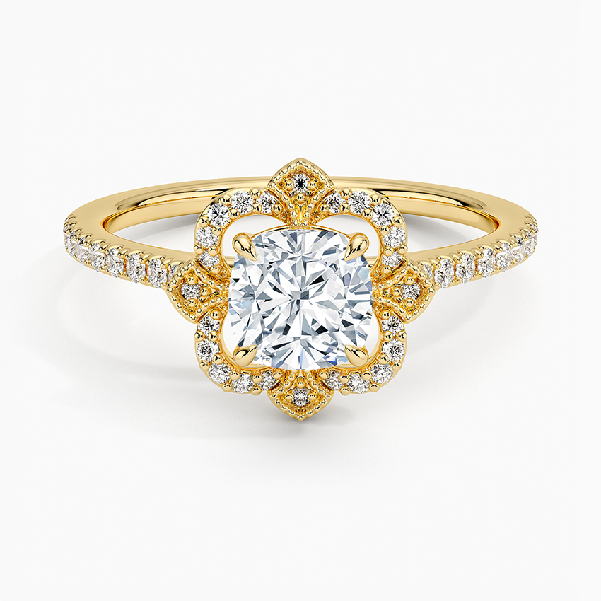 1,20 Karat Cushion Halo Tasarım Tektaş Laboratuvar Pırlanta Yüzük 18K -Coronna - Bold Diamonds