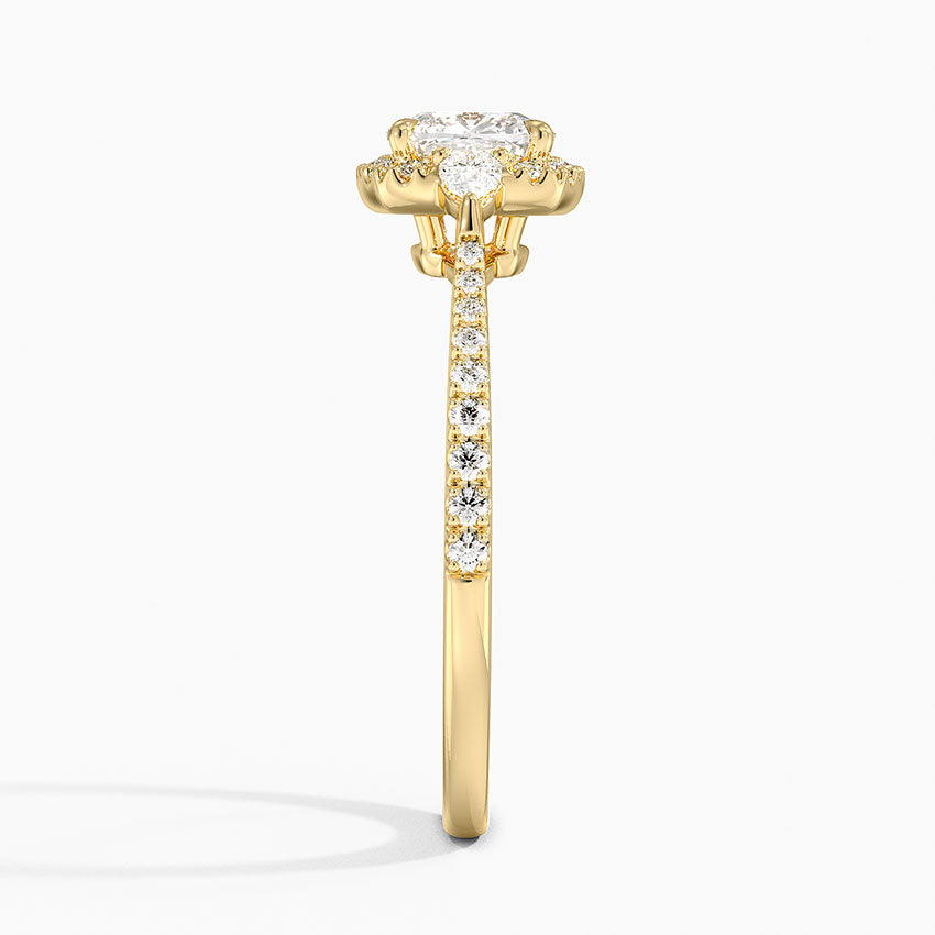 1.20 Karat Cushion Halo Tasarım Tektaş Laboratuvar Pırlanta Yüzük 18K -Vittora - Bold Diamonds
