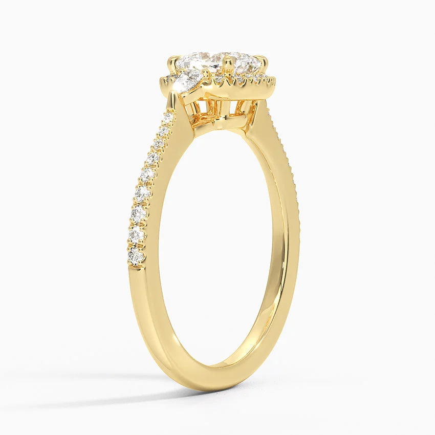 1.20 Karat Cushion Halo Tasarım Tektaş Laboratuvar Pırlanta Yüzük 18K -Vittora - Bold Diamonds