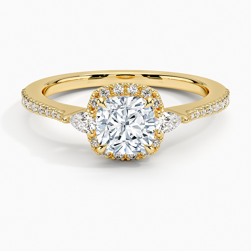1.20 Karat Cushion Halo Tasarım Tektaş Laboratuvar Pırlanta Yüzük 18K -Vittora - Bold Diamonds
