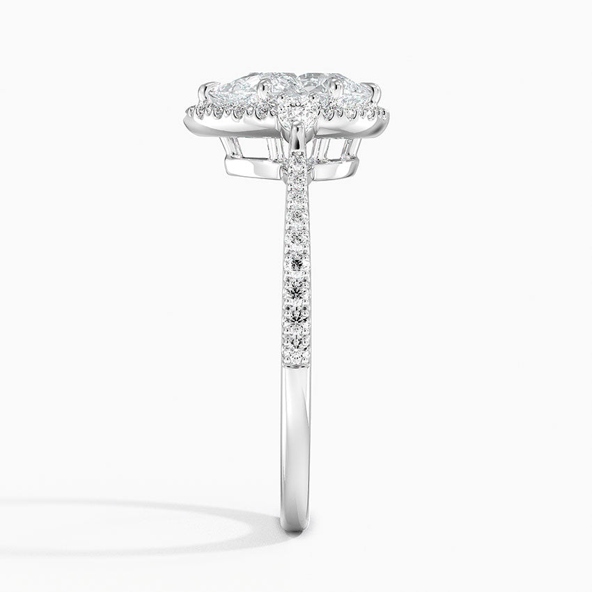 1.20 Karat Damla Halo Tasarım Tektaş Laboratuvar Pırlanta Yüzük 18K -Vittora - Bold Diamonds