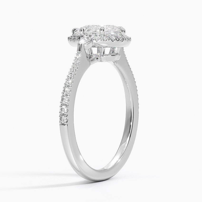 1.20 Karat Damla Halo Tasarım Tektaş Laboratuvar Pırlanta Yüzük 18K -Vittora - Bold Diamonds