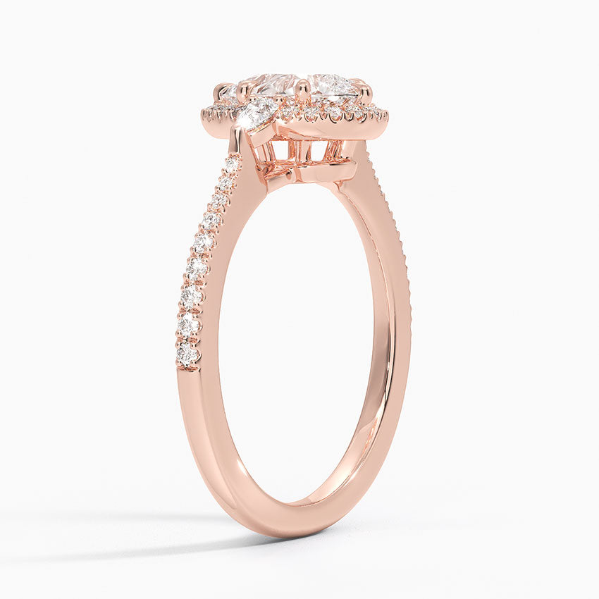 1.20 Karat Damla Halo Tasarım Tektaş Laboratuvar Pırlanta Yüzük 18K -Vittora - Bold Diamonds