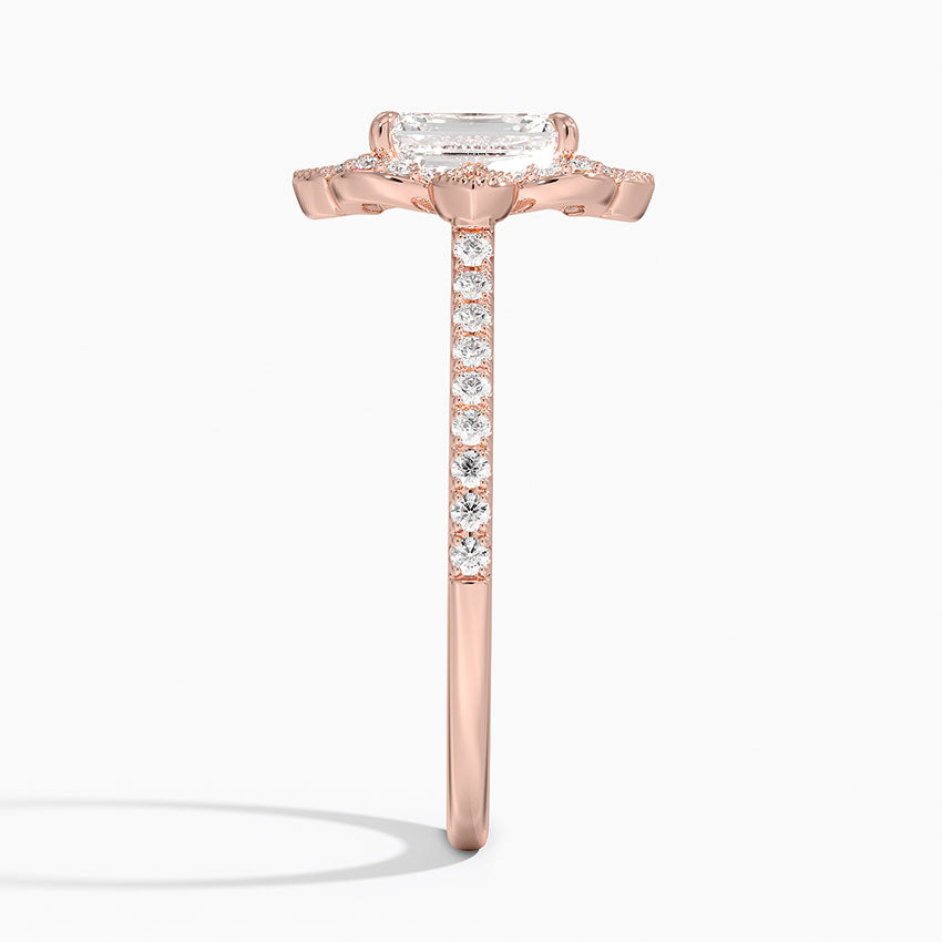 1,20 Karat Emerald Halo Tasarım Tektaş Laboratuvar Pırlanta Yüzük 18K -Coronna - Bold Diamonds