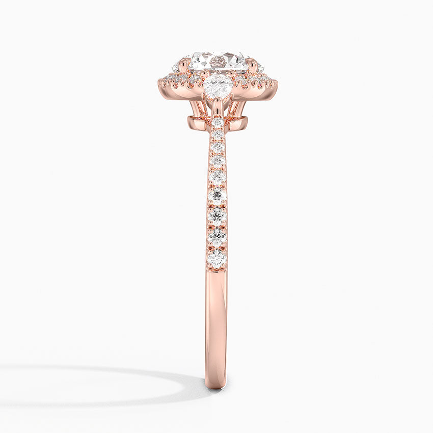 1.20 Karat Halo Tasarım Tektaş Laboratuvar Pırlanta Yüzük 18k -Vittora - Bold Diamonds