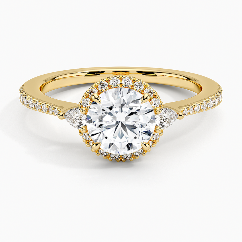 1.20 Karat Halo Tasarım Tektaş Laboratuvar Pırlanta Yüzük 18k -Vittora - Bold Diamonds