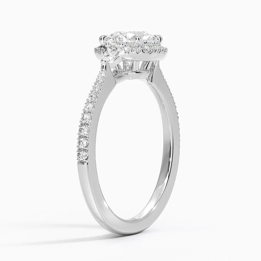 1.20 Karat Halo Tasarım Tektaş Laboratuvar Pırlanta Yüzük 18k -Vittora - Bold Diamonds