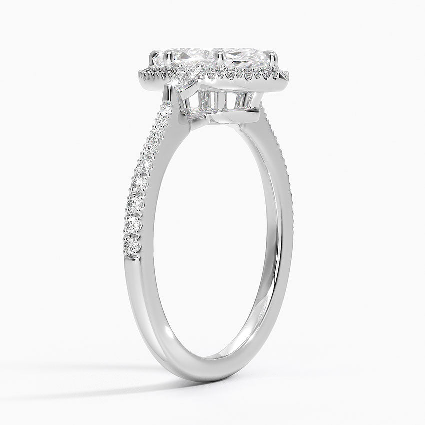 1.20 Karat Marquise Halo Tasarım Tektaş Laboratuvar Pırlanta Yüzük 18K -Vittora - Bold Diamonds