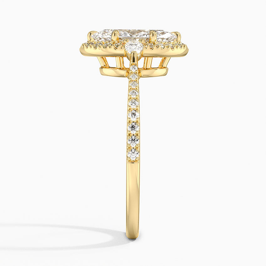 1.20 Karat Marquise Halo Tasarım Tektaş Laboratuvar Pırlanta Yüzük 18K -Vittora - Bold Diamonds