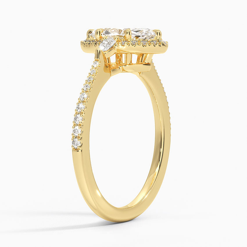 1.20 Karat Marquise Halo Tasarım Tektaş Laboratuvar Pırlanta Yüzük 18K -Vittora - Bold Diamonds