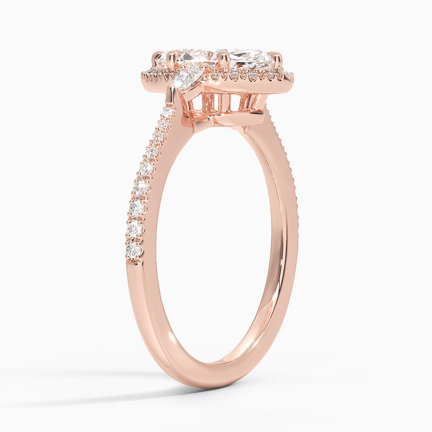 1.20 Karat Marquise Halo Tasarım Tektaş Laboratuvar Pırlanta Yüzük 18K -Vittora - Bold Diamonds