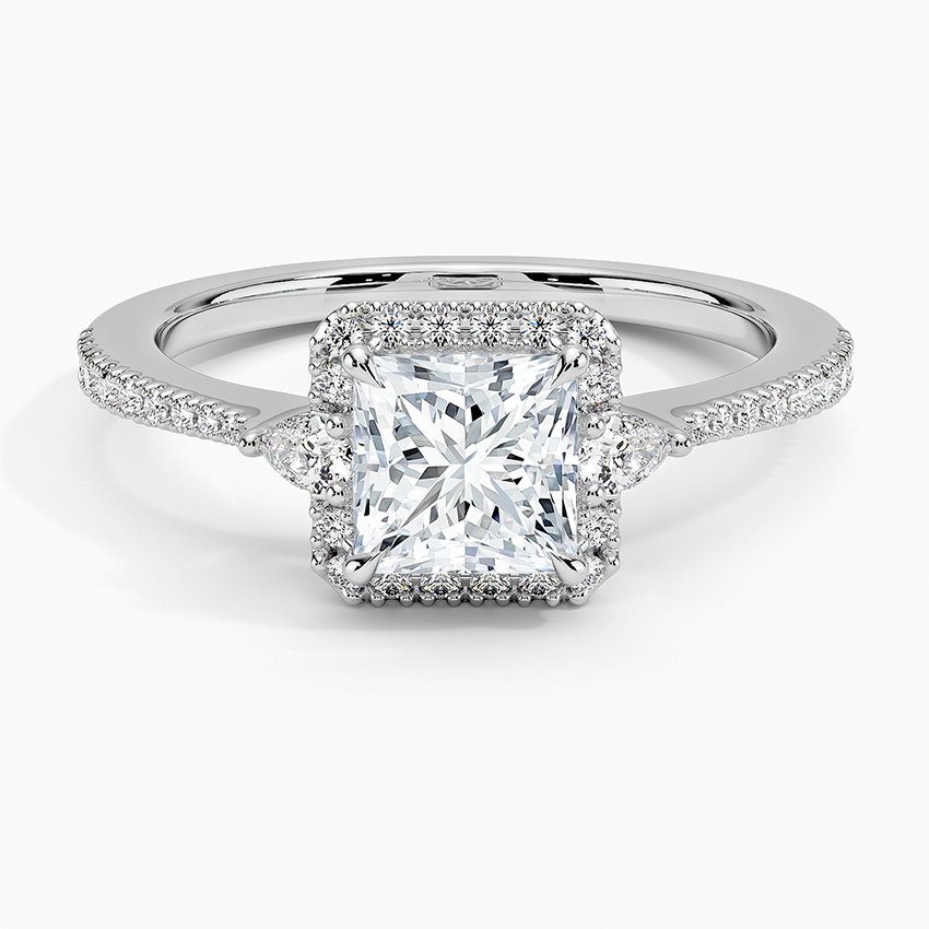 1.20 Karat Prenses Halo Tasarım Tektaş Laboratuvar Pırlanta Yüzük 18K -Vittora - Bold Diamonds