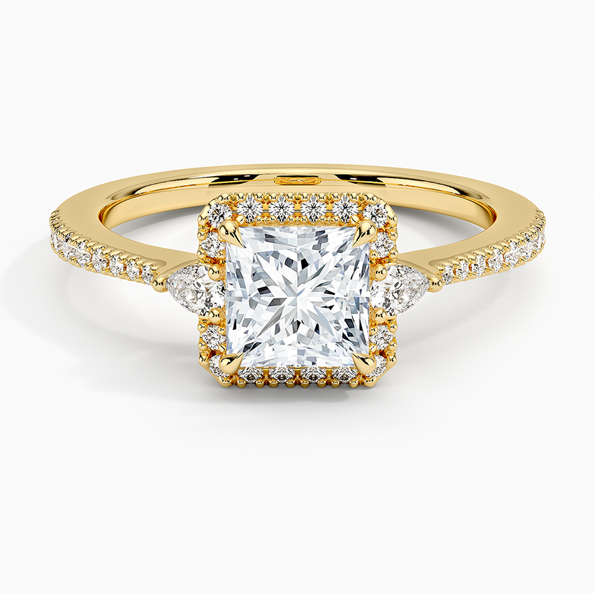 1.20 Karat Prenses Halo Tasarım Tektaş Laboratuvar Pırlanta Yüzük 18K -Vittora - Bold Diamonds