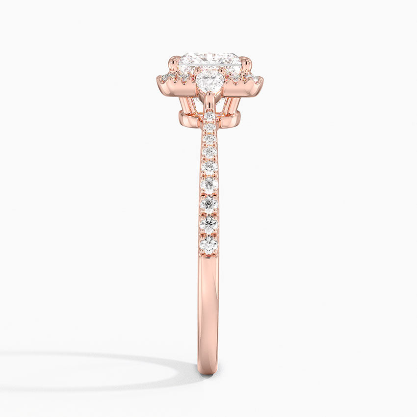 1.20 Karat Prenses Halo Tasarım Tektaş Laboratuvar Pırlanta Yüzük 18K -Vittora - Bold Diamonds