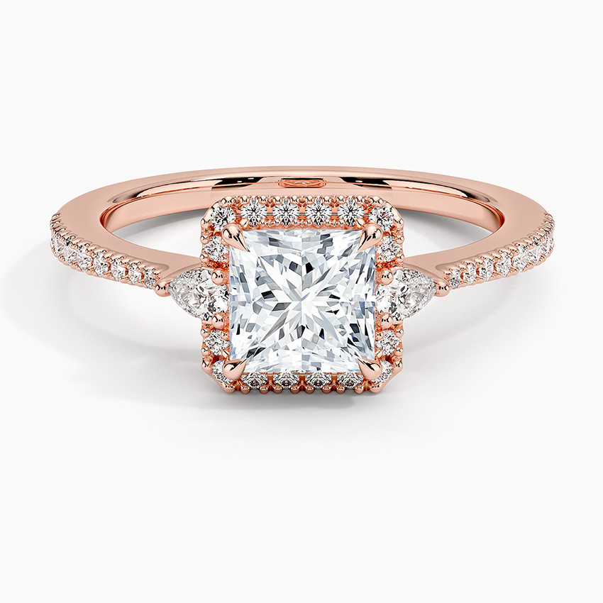 1.20 Karat Prenses Halo Tasarım Tektaş Laboratuvar Pırlanta Yüzük 18K -Vittora - Bold Diamonds