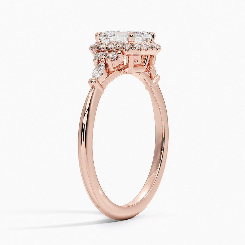 1.25 Karat Asscher Halo Tasarım Tektaş Laboratuvar Pırlanta Yüzük 18K -Amara - Bold Diamonds