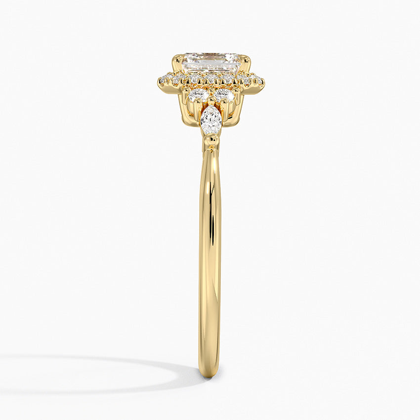 1.25 Karat Asscher Halo Tasarım Tektaş Laboratuvar Pırlanta Yüzük 18K -Amara - Bold Diamonds