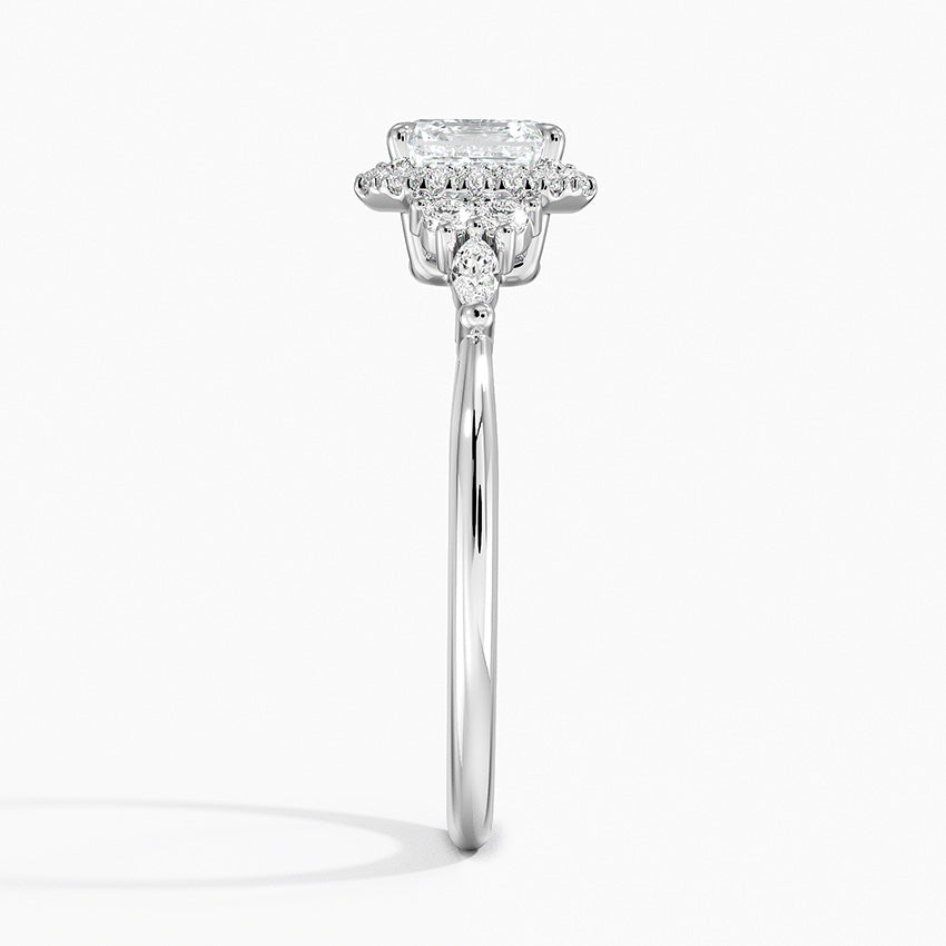 1.25 Karat Asscher Halo Tasarım Tektaş Laboratuvar Pırlanta Yüzük 18K -Amara - Bold Diamonds